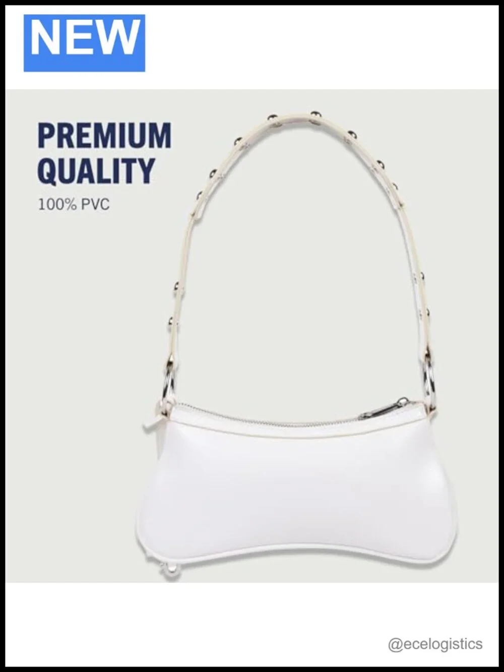 Designer Shoulder Bag with Horseshoe Embroidery, Zip-Top Mini Handbag with